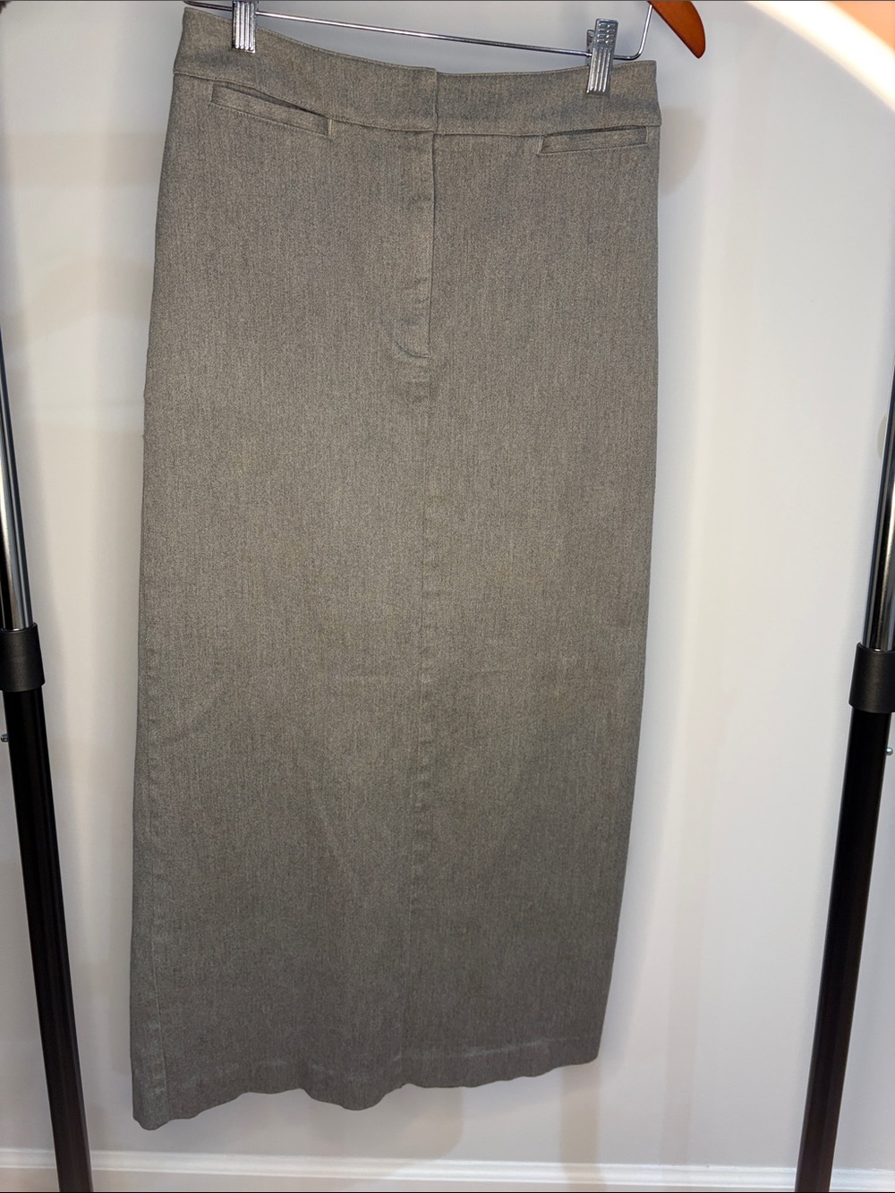 Classic Straight Midi Skirt in Gray